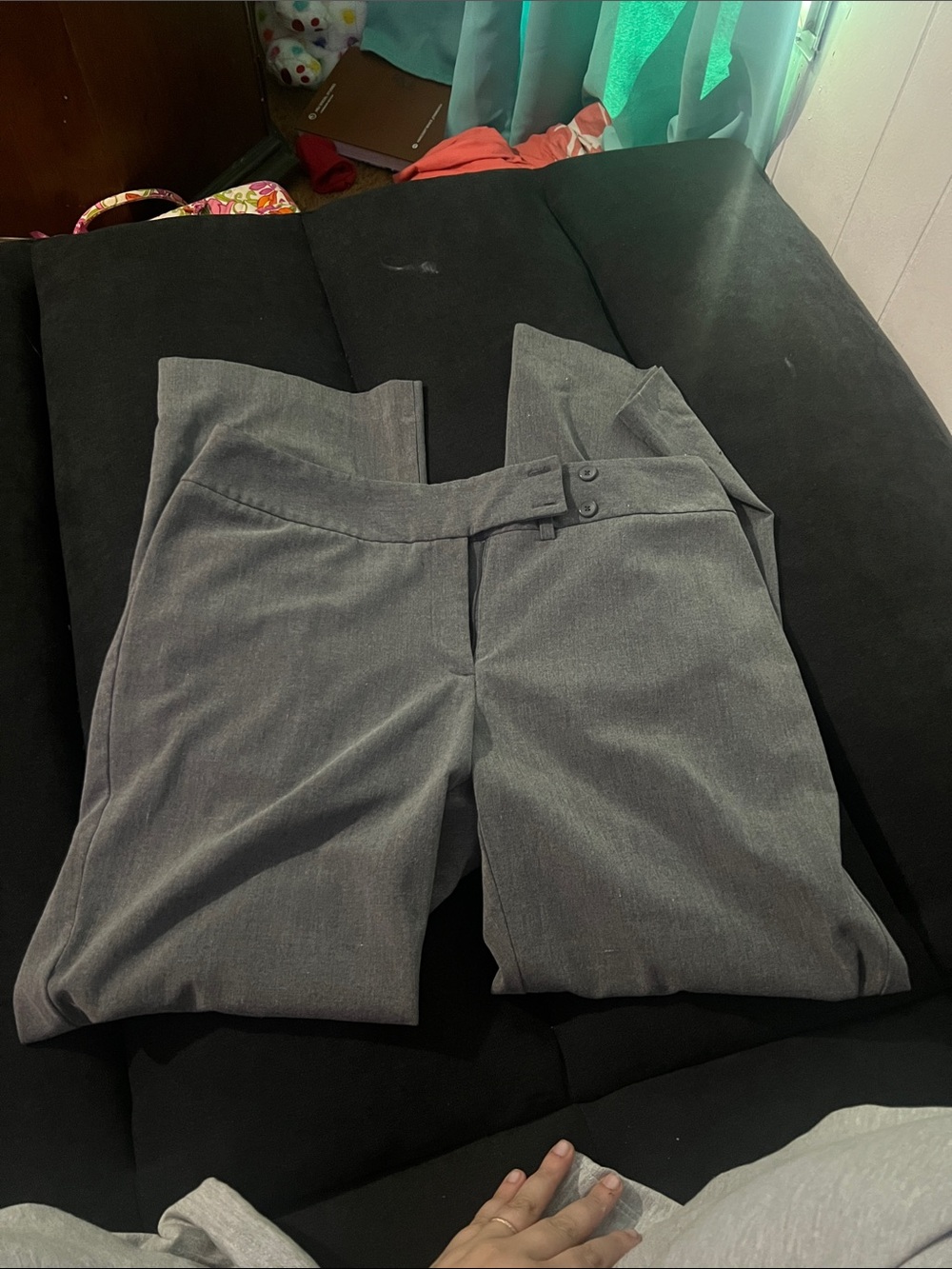 Sag Harbor Women's Gray Dress Pants - Straight Leg